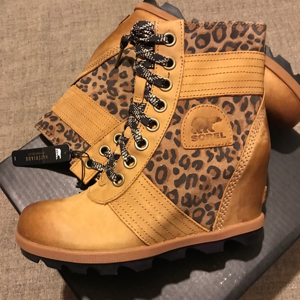 Sorel RARE Leopard Print Lexie wedges - Picture 4 of 8